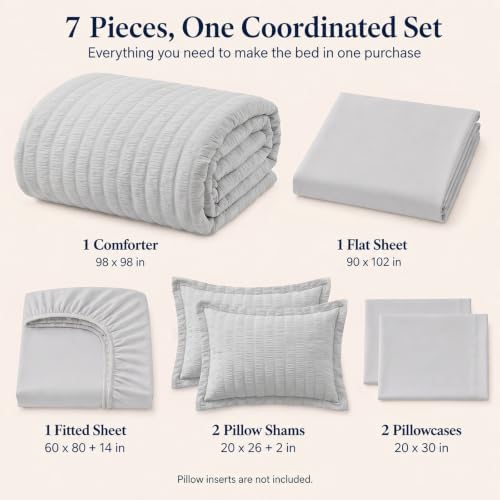 Oversized Queen Seersucker Comforter Set