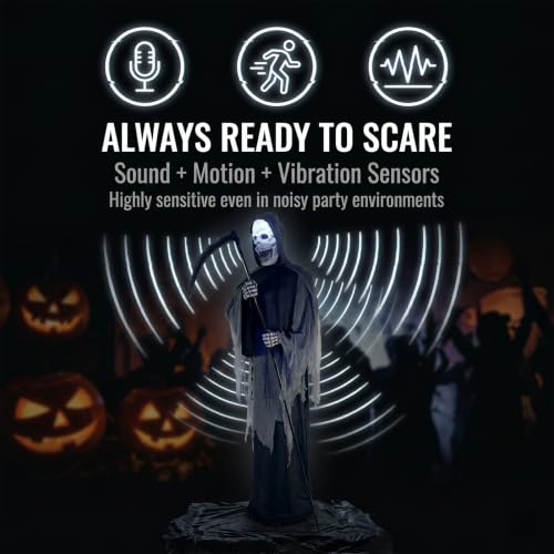 9FT Animated Grim Reaper Halloween Decoration (9ft Grim Reper)