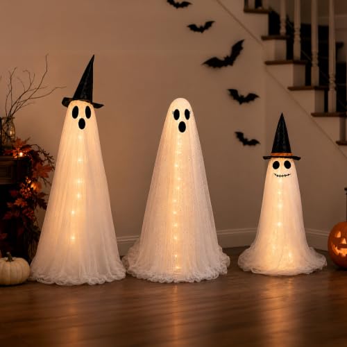 Halloween Light Up Ghost Family Decorations Set