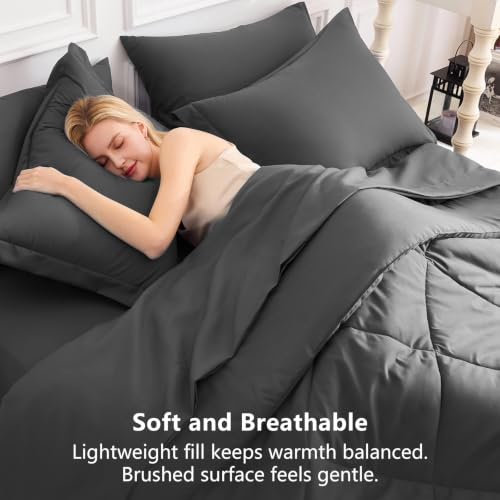 Oversized Queen Comforter Set Dark Grey