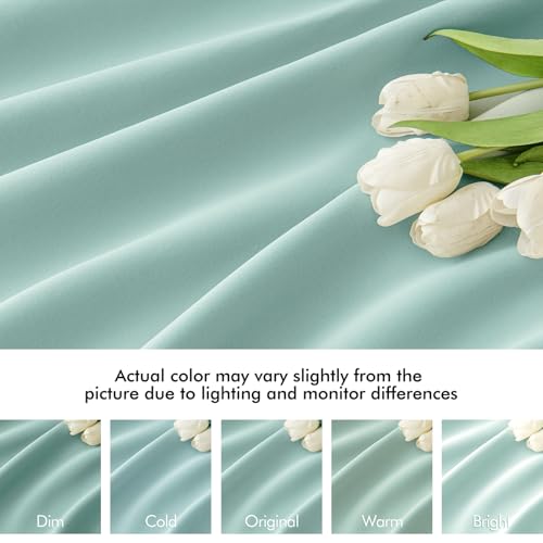 Aqua Back Tab Blackout Curtains 52x90 Inch Long 2 Panels Set (2 Count)
