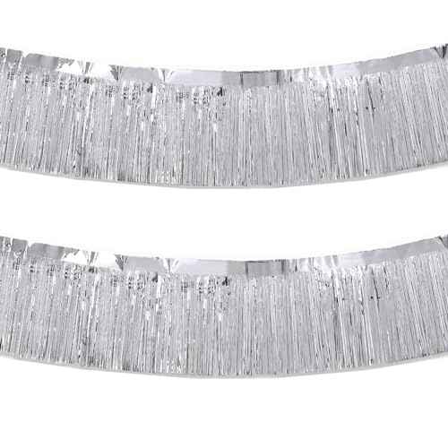 Silver Foil Fringe Garland 10FT 2packs for Parade Float Decorations (20 Foot)