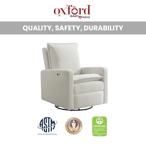 Uptown Upholstered Glider Recliner Rocking Chair 360° Swivel for Nursery and Living Room