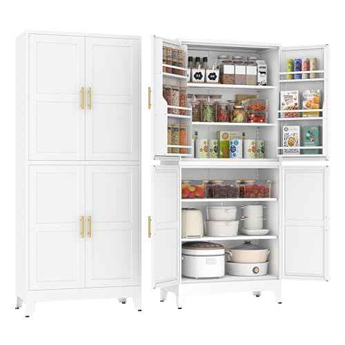 75" Tall Metal Kitchen Pantry Storage Cabinet