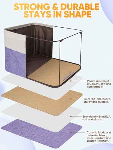 4 Pack Fabric Closet Storage Bins for Shelves (4 Count)