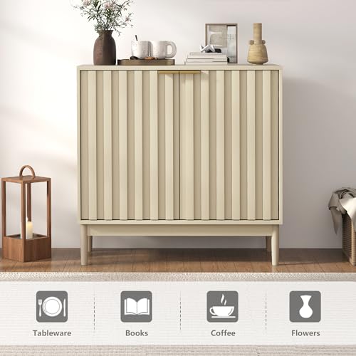 Fluted Buffet Cabinet with Storage