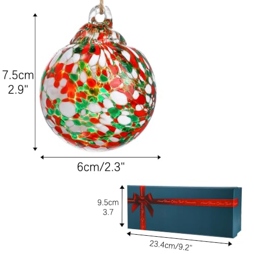 Set of 3 Hand Blown Glass Ball Ornament 2.3in Hanging Glass Gazing Balls