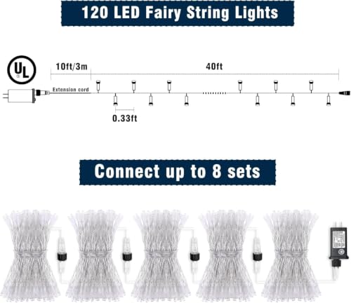 40FT 120 LED String Lights Indoor
