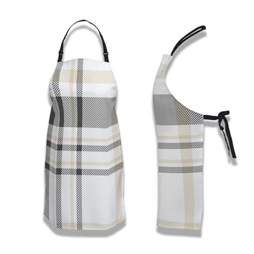 Makeup Apron for Women Plaid Texture Funny Aprons for Men for Kitchen Cooking Restaurant BBQ Painting Crafting Gardening 27”