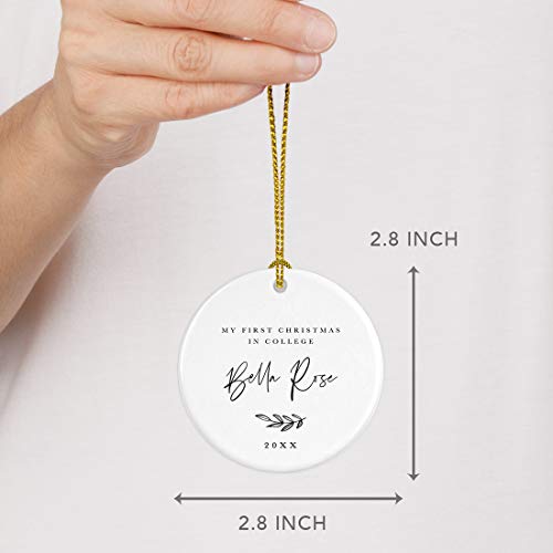 Personalized Round Ceramic Porcelain Christmas Tree Ornament Keepsake Collectible Gift