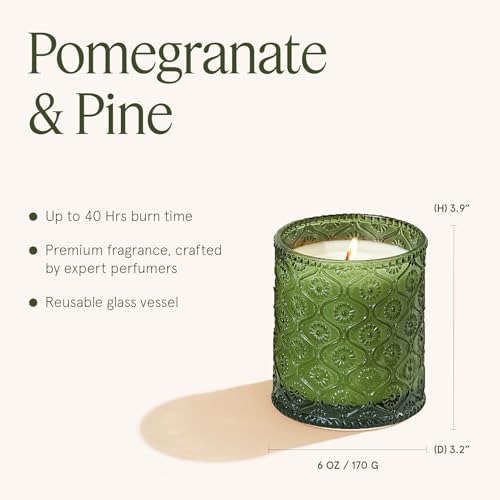 Pomegranate & Pine Scented Candles for Home (8.1 Ounce)