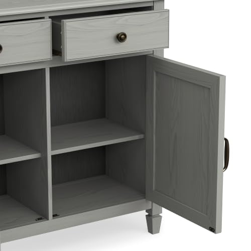 Connaught 40" Wide Solid Wood Cabinet in Fog Grey