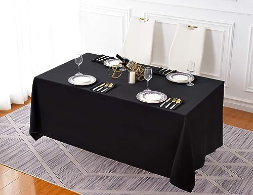 10 Pack 90x156 Inch Black Tablecloth for 8 Foot Rectangle Tables (10 Count)