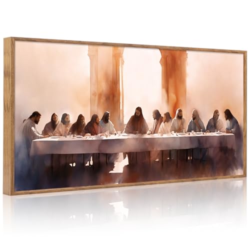 The Last Supper Framed Canvas Wall Art 40x20 Inch
