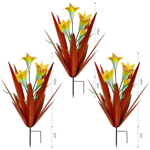 Metal Agave Plant Outdoor Decoration Lily Mexican Yard Art Garden Statue