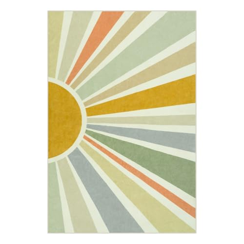 Boho Machine Washable 6x9 Area Rugs for Living Room (54 Sq Ft)