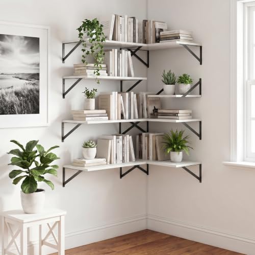 White Floating Shelves 24 Inch Long (3 Count)