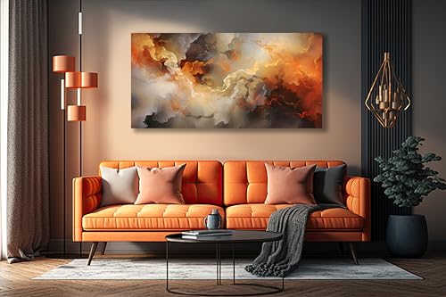 Abstract Wall Art Home Decor Orange Artwork Wall Art Prints Canvas Painting Wall Decor for Living Room Bedroom Office Decoration 20"x40"