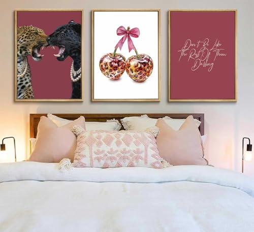 3Pcs Cheetah Aesthetic Canvas Wall Art (3 Count)