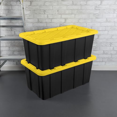Industrial Storage Tote with Lids for Garage (16 Count)
