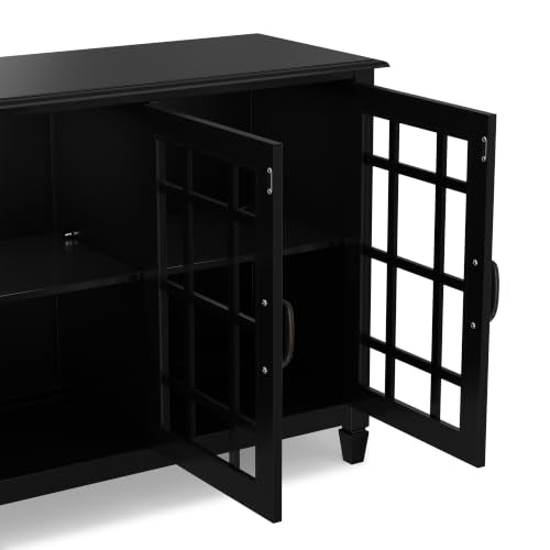 Connaught 60" Wide Solid Wood Buffet Cabinet in Black