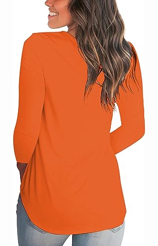 Women's Halloween Pumpkin Face Long Sleeve Casual V Neck Tops L