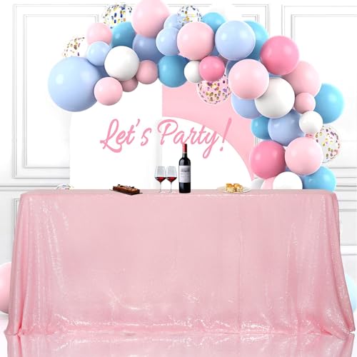 Sequin Tablecloth 50x72 Inch Pink for Birthday Wedding Party