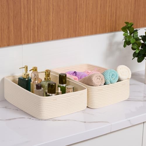 Large Shallow Organizing Baskets 15x11x5.1 Inches (4 Count)