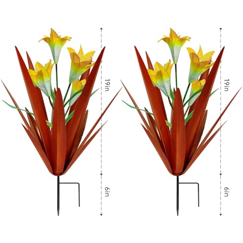 Metal Agave Plant Outdoor Decoration Lily Mexican Yard Art Garden Statue