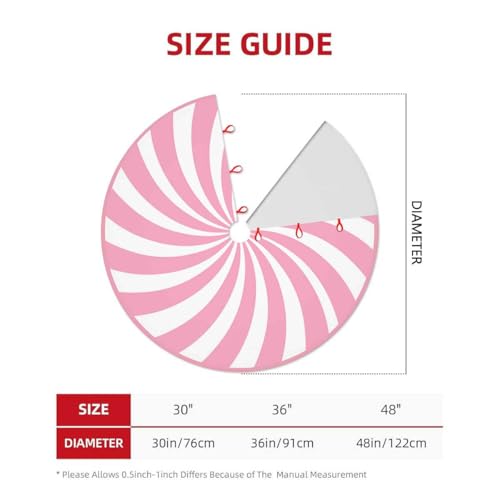 Pink Candy Christmas Tree Skirt 48inch Xmas Decorations