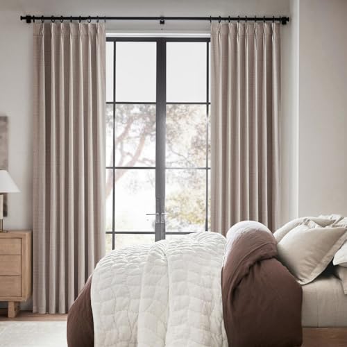 Textured Thick Burlap Cafe Small Bay Window Curtains 48 Inch Length