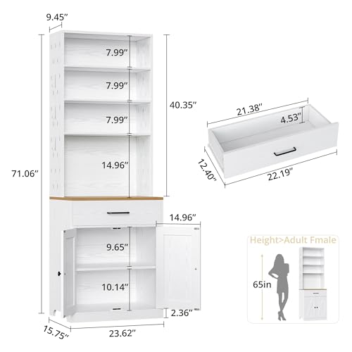 Bakers Rack Microwave Stand with Customizable Pegboard and Storage