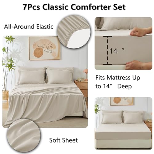 King Size Comforter Set Oatmeal