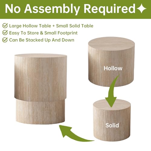 Round Nesting Coffee Table for Small Spaces