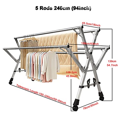 5Poles Clothes Drying Rack