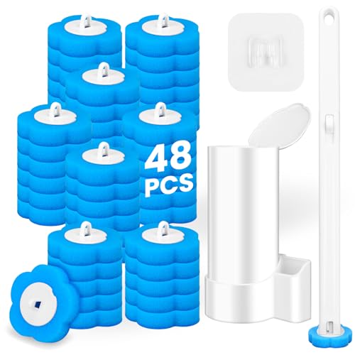 Disposable Toilet Brush with 48pcs Toilet Wand Refills