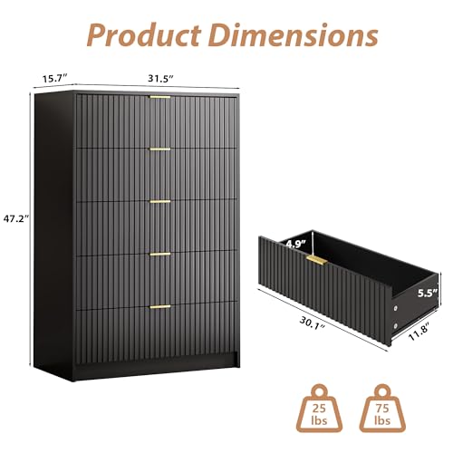 5 Drawer Dresser for Bedroom