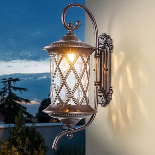 Oil Rubbed Bronze 24" Large Outdoor Coach Light Retro Exterior Waterproof Wall Lantern