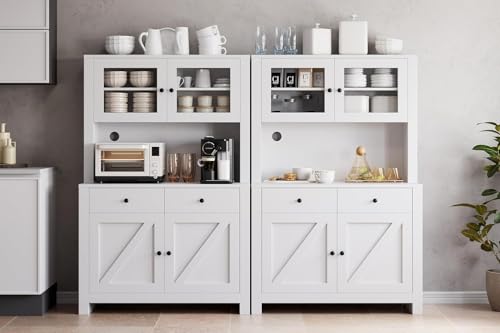 Kitchen Pantry Cabinet with Microwave Stand