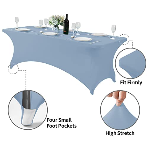 Spandex Table Cover for 8FT or 4ft or 6ft Table Universal Fitted Stretch Tablecloth for Party