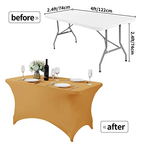 Spandex Table Cover for 4FT Table Universal Fitted Stretch Tablecloth for Party