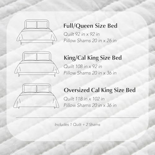 HOME 100% Cotton Modern Lines Quilt Set Queen Size