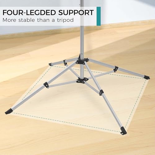 Indoor and Outdoor Portable Clothes Drying Rack with 4 Rotatable Arms for Hangers