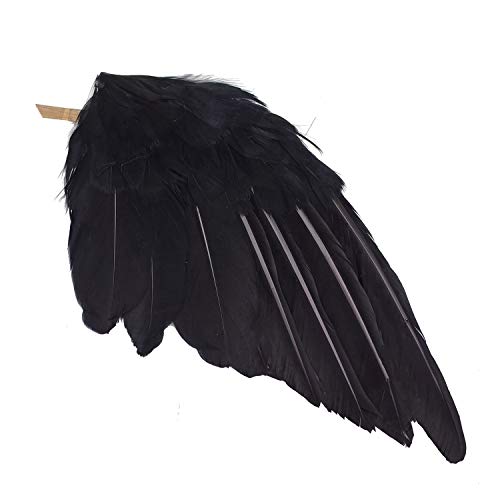 2 Pack Realistic Crows Lifesize Extra Large Handmade Black Feathered Crow for Halloween Decorations Birds (2 Count)