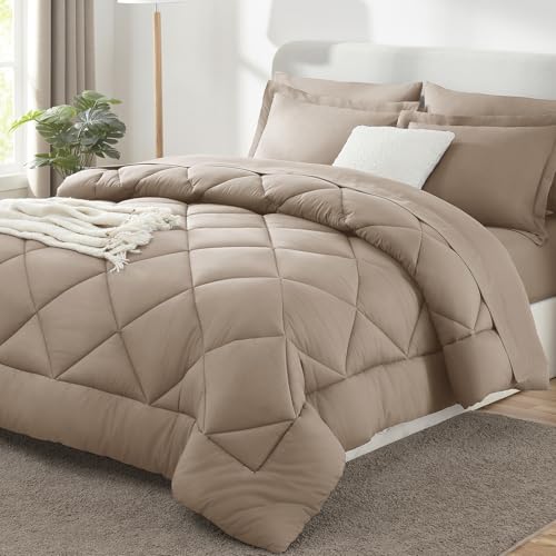 Queen Comforter Set with Sheets Khaki