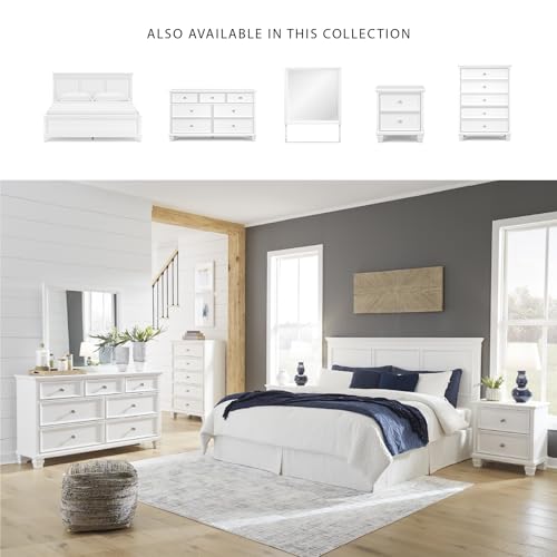 Fortman 7 Drawer White Dresser and Mirror Set