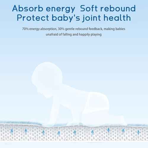 Baby Play Mat for Floor Nursery Muscle Mat Area Playroom Rug 39"x59" Elastic Foam 1.3" Thick Crawling Mat for Babies