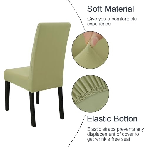 Sage Green Chair Covers for Dining Room Set of 8