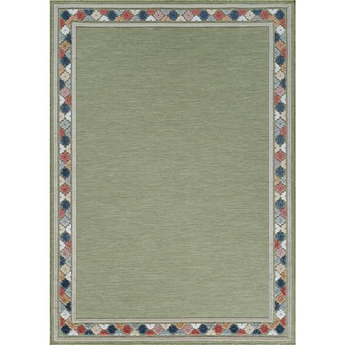Outdoor Rug 5x7 Modern Bordered Area Rugs for Indoor and Outdoor Patio Easy to Clean Non Shedding Living Room Porch Garden Washable Outside Carpet