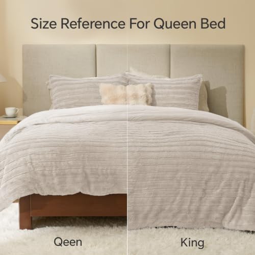 Faux Fur Queen Comforter Set